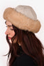 Vintage Beige Leather/Pearl Mink Hat