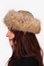Vintage Taupe Suede/Coyote Fur Hat