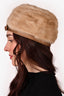 Vintage Pearl Mink Fur/Brown Satin Bow Hat