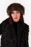 Vintage Black Suede/Brown Raccoon Fur Hat
