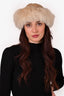 Vintage Beige Fox Fur/Fabric Hat