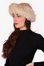 Vintage Beige Fox Fur/Fabric Hat
