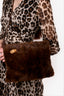 Vintage Brown Squirrel Fur Hand Muff Crossbody Bag