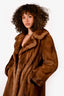 Vintage Brown Canadian Demi Buff Mink Fur Coat Size 4