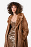 Vintage Brown Canadian Pastel Mink Fur Coat Size 14-16