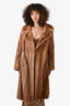 Vintage Brown Canadian Pastel Mink Fur Coat Size 14-16