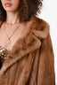 Vintage Brown Canadian Pastel Mink Fur Coat Size 14-16