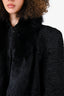 Vintage Black Persian Lamb & Fox Fur Coat Size 6