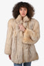 Vintage Beige Norwegian Fox Fur Coat Size 4-6