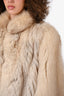 Vintage Beige Norwegian Fox Fur Coat Size 4-6