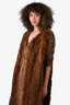 Vintage Brown Pastel Mink Astel Mink Tail Fur Vest Size 6-8