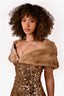 Vintage Taupe Mink Fur Stole Wrap Scarf