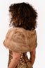 Vintage Taupe Mink Fur Stole Wrap Scarf