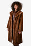 Vintage Brown Pastel Chevron Mink Fur Coat Size 4-6