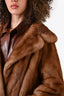 Vintage Brown Pastel Chevron Mink Fur Coat Size 4-6