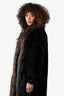 Vintage Dark Ranch Mink & Fox Fur Coat Size 6