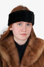 Vintage Black Faux Fur Headband Head Wrap Size 2