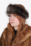 Vintage Brown Racoon Fur Headband Size 22.5"