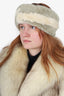 Vintage Pearl Mink & Green Lamb Fur Headband Size 22"