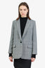 Nili Lotan Black/White Plaid Single Breasted Blazer Size 8