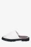 Staud White Puffer Vegan Leather Slide Sandals Size 40