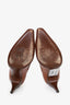 Louis Vuitton Brown Leather Heels with Wooden Detail Size 36.5