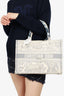 Christian Dior 2022 Ecru/Grey Toile de Jouy Embroidery Medium Book Tote with Twilly (As Is)