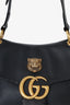 Gucci Black Leather GG Marmont Animalier Shoulder Bag