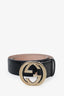 Gucci Black Monogram GG Buckle Belt Size 85.34