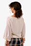 Prada White Silk Bow Front Blouse Size 38
