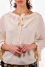 Prada White Silk Bow Front Blouse Size 38