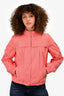 Jil Sander Navy Pink Nylon Zip-Up Jacket Size 40