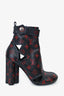 Louis Vuitton Black/Red Monogram Cut-out Silhouette Boots sz 38.5