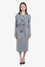 Mugler Black/White Plaid Belted Trench Coat Size 40