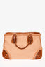 Prada Vintage Beige Raffia Leather Trimmed Tote with Strap