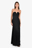 White by Vera Wang Black Strapless Pleated Gown Size 2