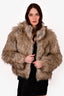 Unreal Fears Taupe Faux Fur Jacket Size M