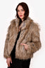 Unreal Fears Taupe Faux Fur Jacket Size M