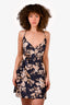 Bec + Bridge Navy Floral Silk Sleeveless Mini Dress Size 8