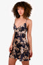 Bec + Bridge Navy Floral Silk Sleeveless Mini Dress Size 8