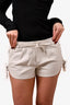 Saint Laurent White Leather Shorts with Tassel Detail Size 38