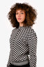 Christian Dior White/Black Checked Zip-Up Jacket Size 36