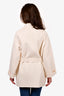 Hermes Cream Cashmere Belted Coat Size 40