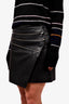 Saint Laurent Lamb Leather Zip Detailed Wrap Mini Skirt Size 40