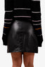 Saint Laurent Lamb Leather Zip Detailed Wrap Mini Skirt Size 40