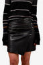 Saint Laurent Lamb Leather Zip Detailed Wrap Mini Skirt Size 40