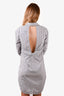 Sandro White/Navy Striped Open Back Shirt Dress Size 2