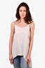 Fabiana Filippi White Silk Sleeveless Blouse with Beaded Strap Size S