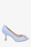 Stuart Weitzman Blue Crystal Buckled Pointed Toe Heels size 39.5