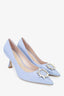Stuart Weitzman Blue Crystal Buckled Pointed Toe Heels size 39.5